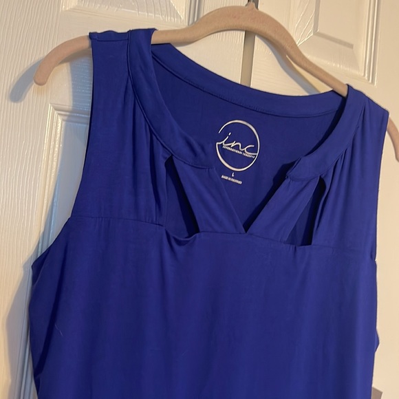 NWT INC International Concepts sleeveless shirt in royal blue size Large - Picture 5 of 8
